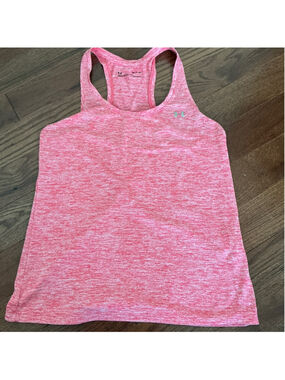 Women's Under Armour Pink & White HeatGear Tank Top S